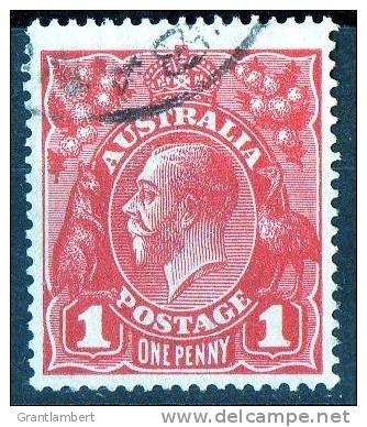 Australia 1914-34 King George V 1d  Red - Single Crown Wmk Used - Nice - Usati