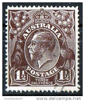 Australia 1918 King George V 1.5d Black-Brown - Single Crown Wmk Used  SG58 - - Oblitérés