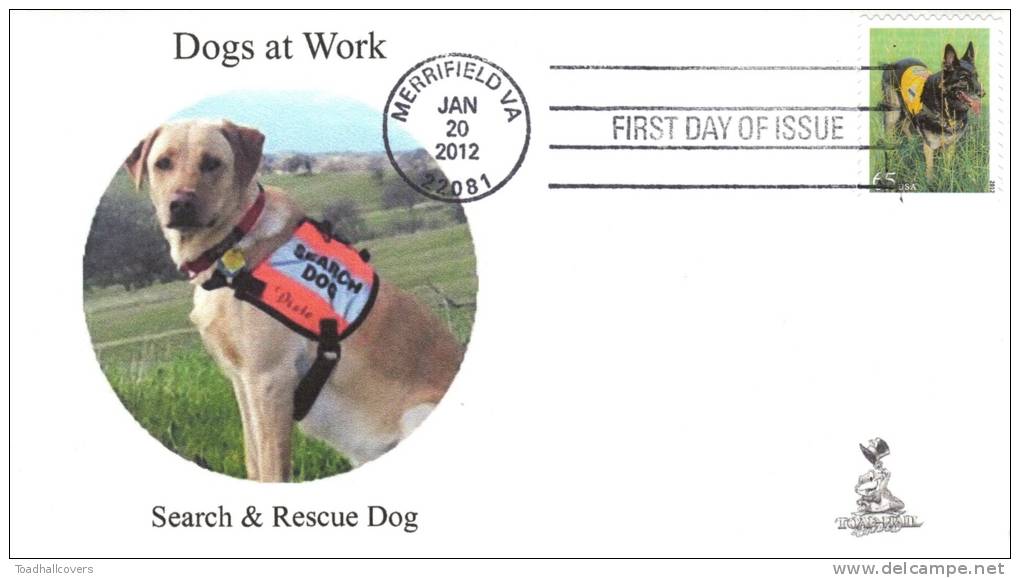 Dogs At Work First Day Cover, From Toad Hall Covers, #2 - 2011-...