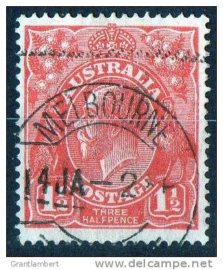 Australia 1924 King George V 1.5d Scarlet - Single Crown Wmk Used - Melbourne - Oblitérés