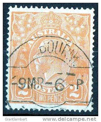 Australia 1918 King George V 2d Orange - Single Crown Wmk Used -  Melbourne - Oblitérés