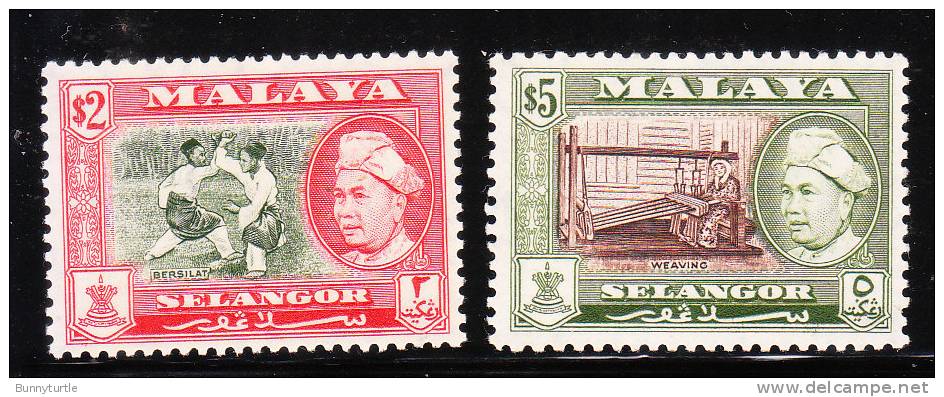 Malaya Selangor 1957-60 Sultan Hisam-ud-Din Alam Shah $2 & $5 MNH - Selangor