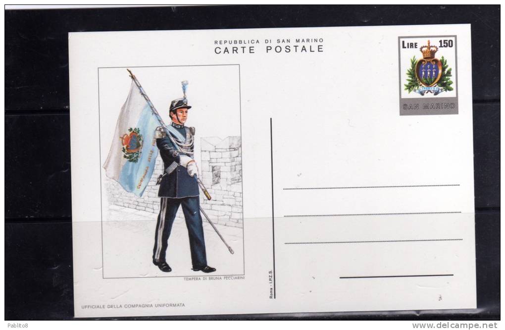 SAN MARINO 1979 CARTOLINA POSTALE NUOVA: UFFICIALE DELLA COMPAGNIA UNIFORMATA - Entiers Postaux