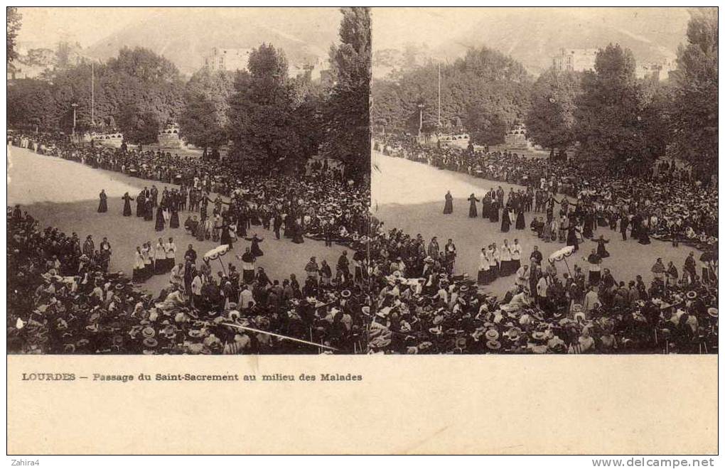 Hautes-Pyrénées - Lourdes - Passage Du Saint-sacrement Au Milieu Des Malades - Stereoskopie