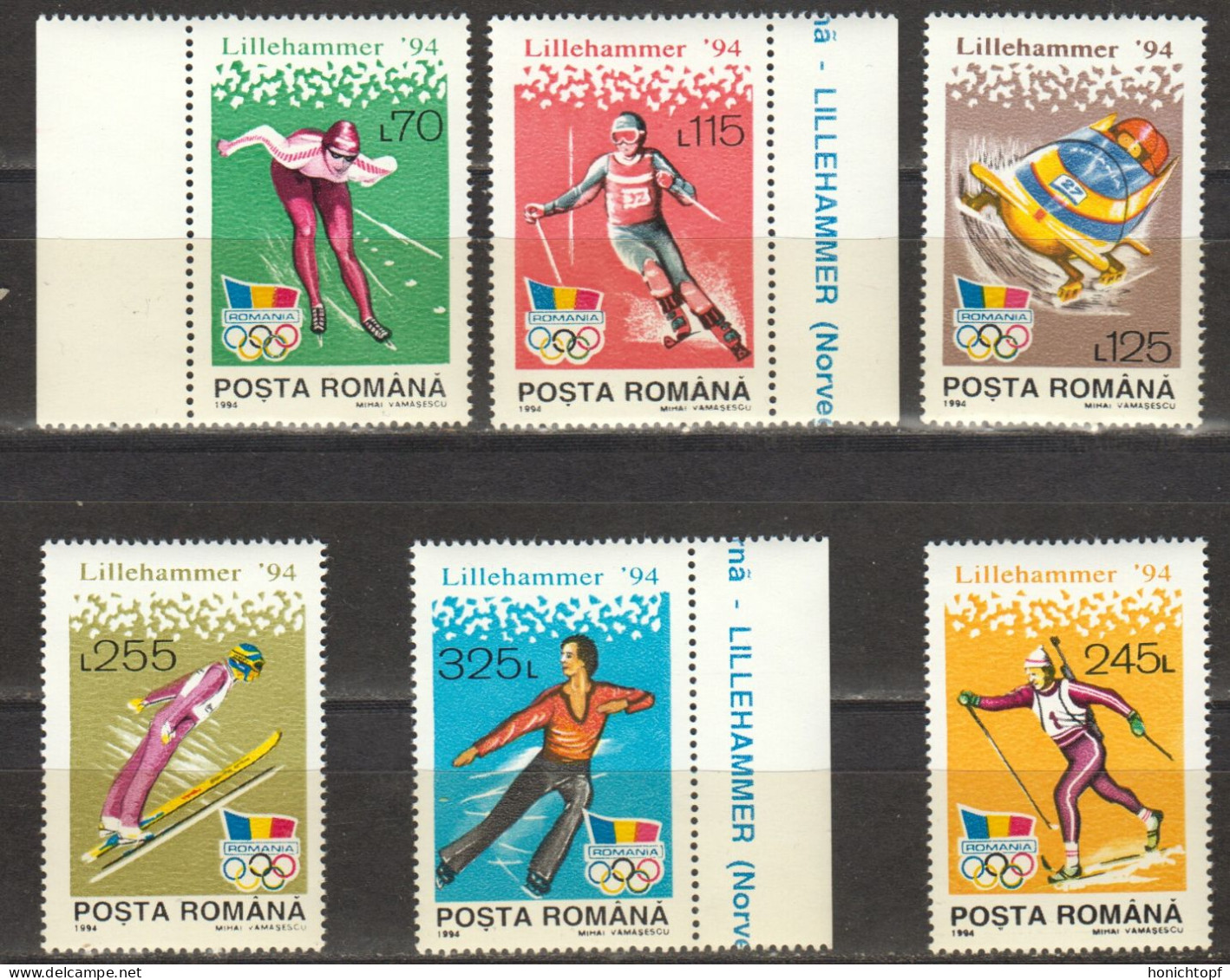 Rumänien; 1994; Michel 4954/9 **; Olympische Winterspiele Lillehammer - Nuovi