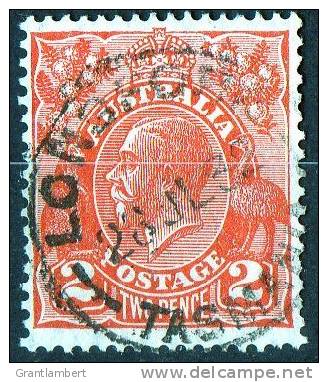 Australia 1926 King George V 2d Red Small Multiple Wmk Used - Longford Tasmania - Used Stamps