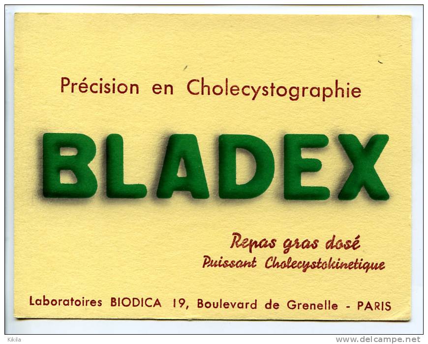 Buvard 13.4 X 10.5 Laboratoires BIODICA Paris  Bladex - Chemist's