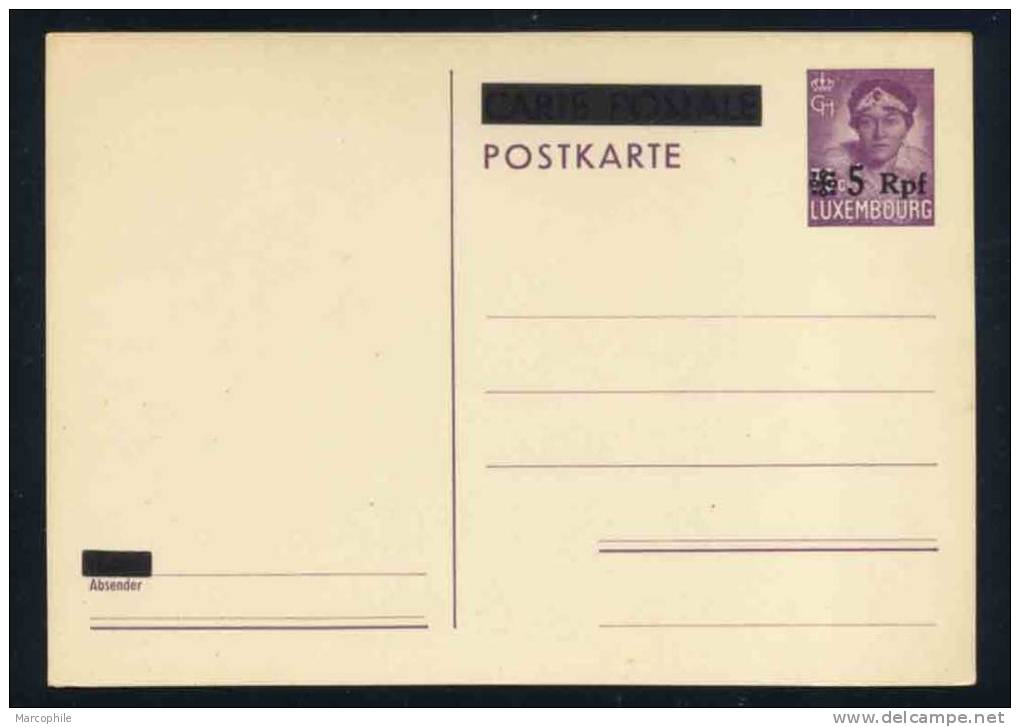 LUXEMBOURG - OCCUPATION ALLEMANDE / 1940 ENTIER POSTAL SURCHARGE (ref 2426) - Ganzsachen