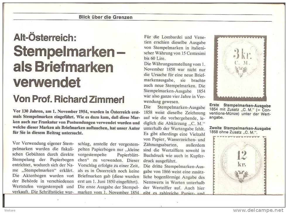 Österr. Stempelmarken Als Freimarken Verwendet. /3 DIN A 4 Seiten) - Philatelie Und Postgeschichte