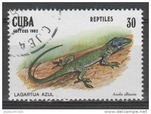 N° 2373  O  Y&T  1982  Reptiles (Anolis Allisonis) - Usati