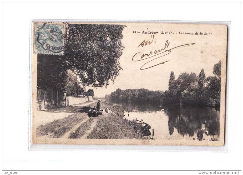 78 ANDRESY Bords De Seine, Animée, Ed BF 13, 1906 - Andresy