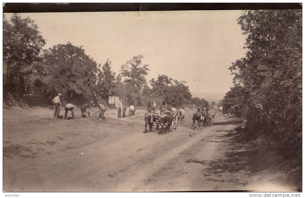 BASARABIA: BACIOI / BACHOY - SOSEAUA : TERRASSEMENT / EARTHWORKS On ROAD - CARTE "VRAIE PHOTO" - ANNÉE: 1928 (k-458) - Moldawien (Moldova)