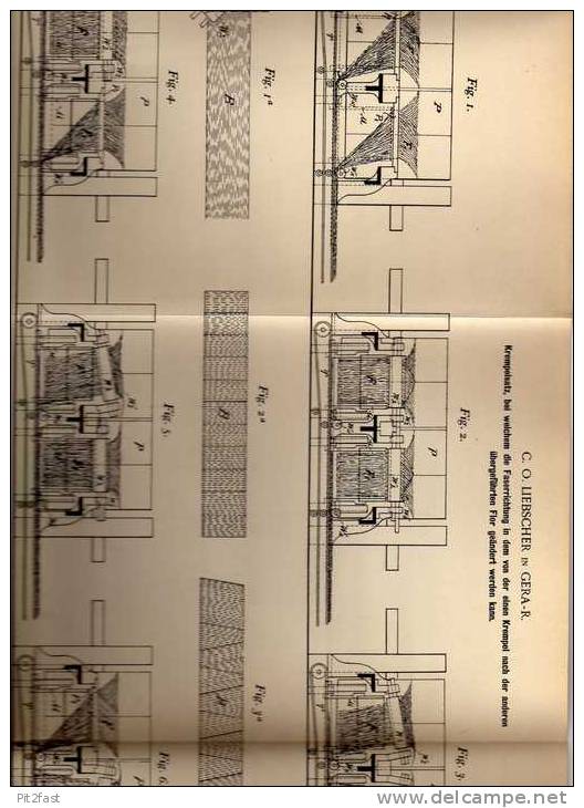 Original Patentschrift - C. Liebscher In Gera , 1898 , Faser , Stoffverarbeitung , Maschine , Näherei !!! - Macchine