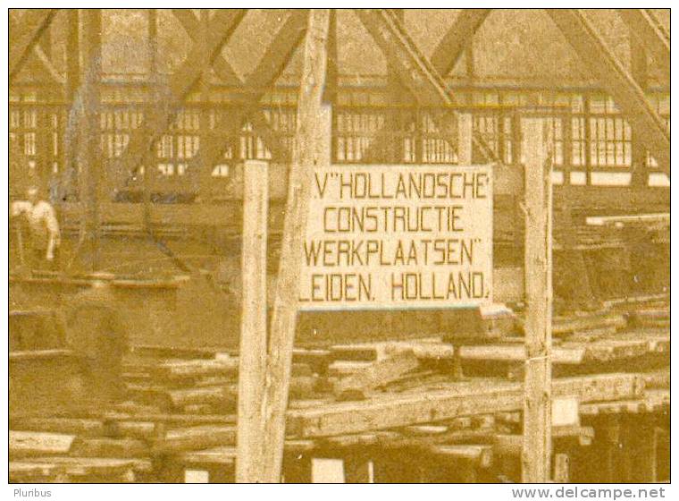 BRIDGE CONSTRUCTION , LEIDEN HOLLAND , OLD POSTCARD - Leiden