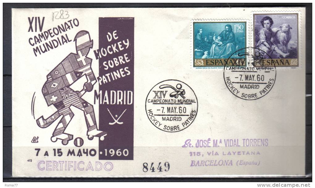 BOL1283 - SPAGNA , Campionato Hockey Su Pattini 7/5/60. Viaggiata - Hockey (Veld)