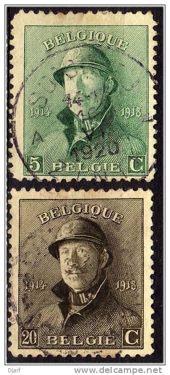 N° 167 Et 170 - Oblitérés - 1919-1920 Roi Casqué