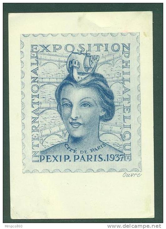 EP Paix 40c Violet Sur CP  Oblitéré Exagonal Expo PEXIP 1937 Paris - Standaardpostkaarten En TSC (Voor 1995)