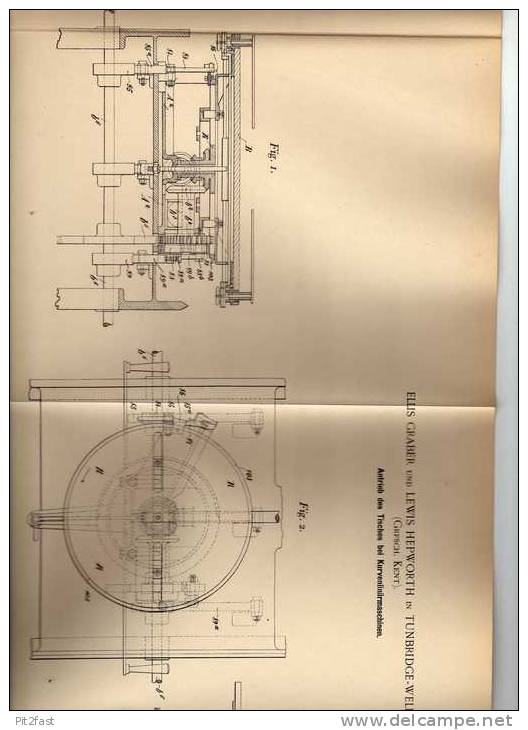 Original Patentschrift - Kurvenliniermaschine , 1898, E. Graber In Tunbridge-Wells , Kent !!! - Tools