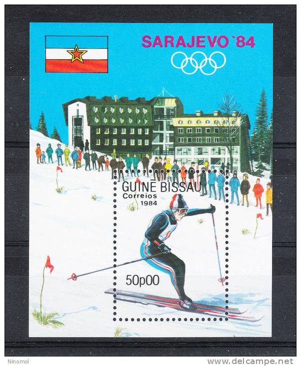 Guinea Bissau   -   1984. Sarajevo Olympics. Slalom.  MNH,  Fresh Sheet - Inverno1984: Sarajevo