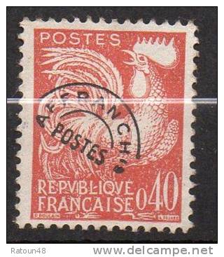 Préoblitéré N°121 - Type Coq Gaulois  -  France  -usé - 1953-1960