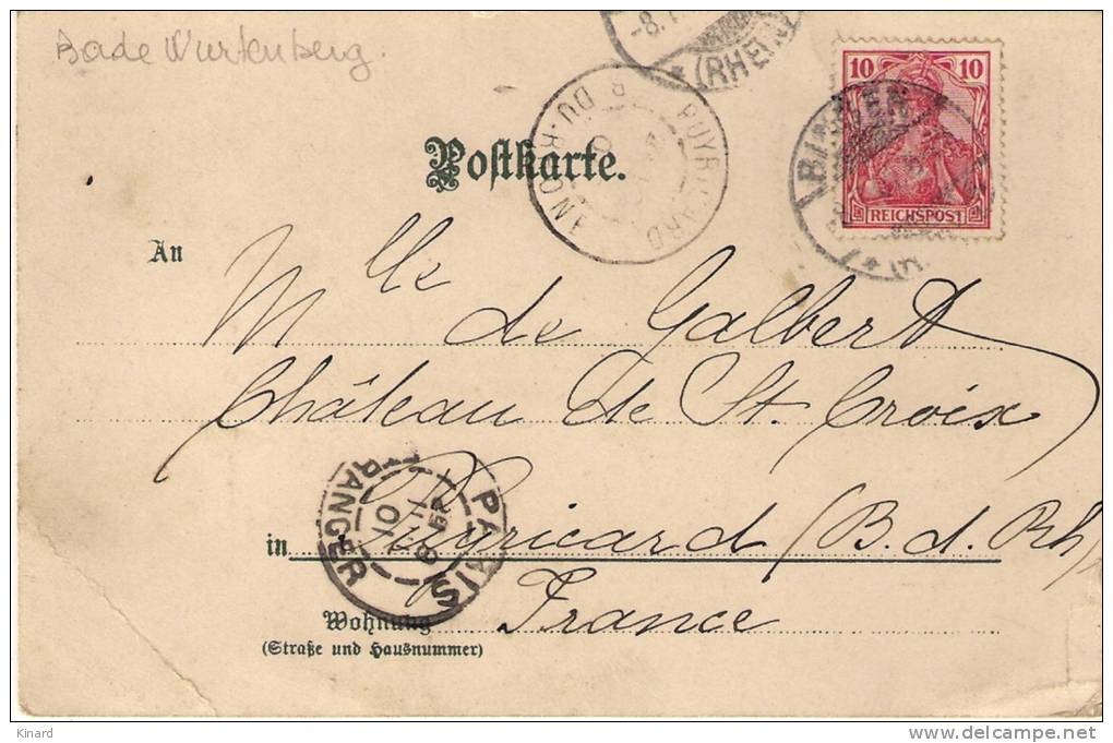 CPA ..   GRUSS  AUS  OFFENBOURG...RATHAUS , TOTALANSICHT.. Gunter Zustand..1901..  Scan. - Offenburg