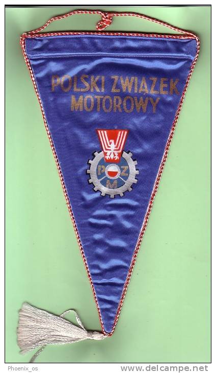 POLAND - Flag, Racing - Motorsport, Motorbike, Polish Association Of Motorsport , Year Cca 1970 - Bekleidung, Souvenirs Und Sonstige
