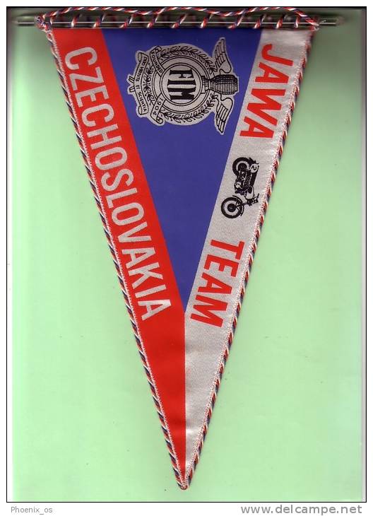CZECH REPUBLIC - Flag, Racing - Motorsport, Motorbike, Jawa Motors, Jawa Team, Year Cca 1970 - Apparel, Souvenirs & Other