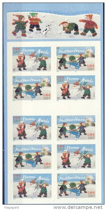 France 2001. Booklet. Christmas/ New Year. Michel 3574-75. (**) - Commémoratifs