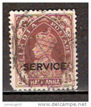 Timbre Inde Anglaise Service Y&T N° 98 Obl. Georges VI. 1/2 Anna. - 1936-47 Koning George VI