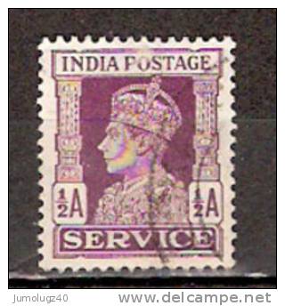 Timbre Inde Anglaise Service Y&T N°106 Obl. Georges VI. 1/2 Anna. - 1936-47 Koning George VI