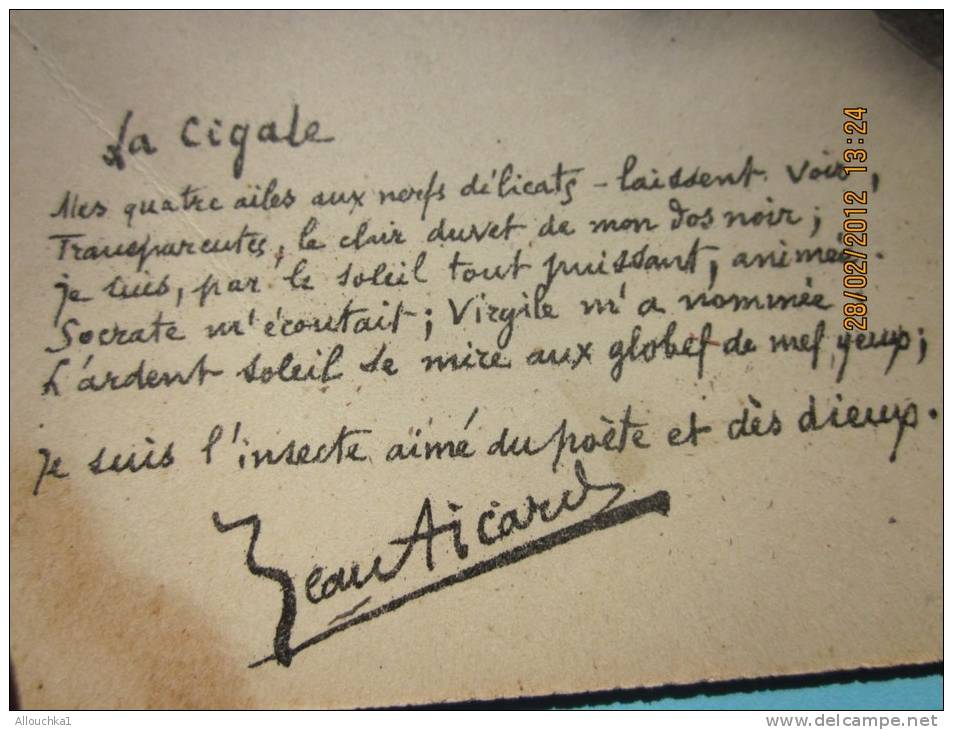 CPA Précurseur De 1904 La Cigale, Poème De Jean Aicard" Mes 4 Ailes…"la Provence CPA Postée à Saint-Hippolyte Du - Insetti