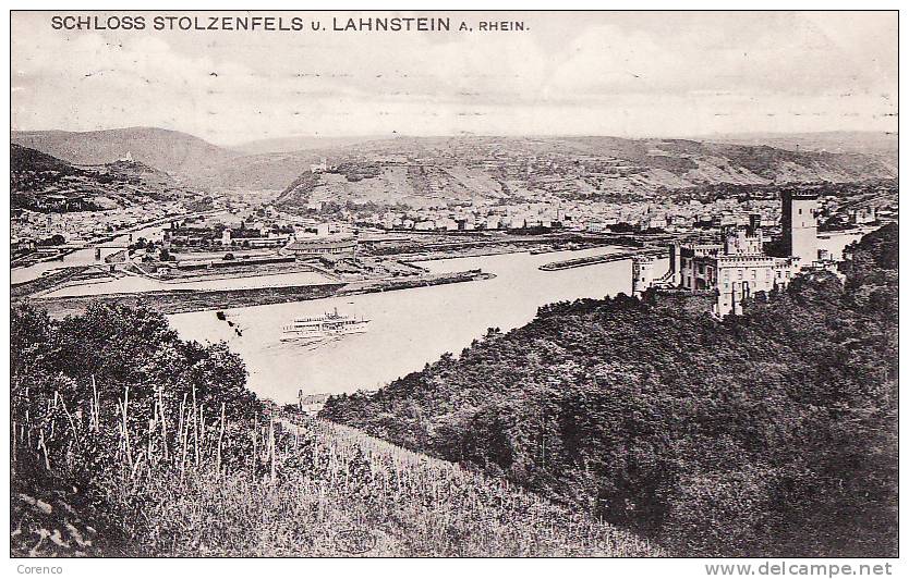 8749    SCHLOSS STOLZENFELS  LANSTEIN       Circulée   1910 - Lahnstein