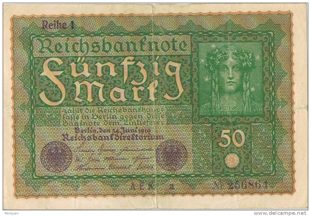 Billete 50 Mark Alemania Reich 1910, - 50 Mark