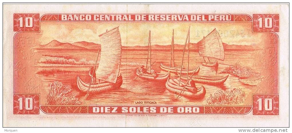 Billete 10 Soles PERU 1973. Garcilaso Inca De La Vega - Pérou