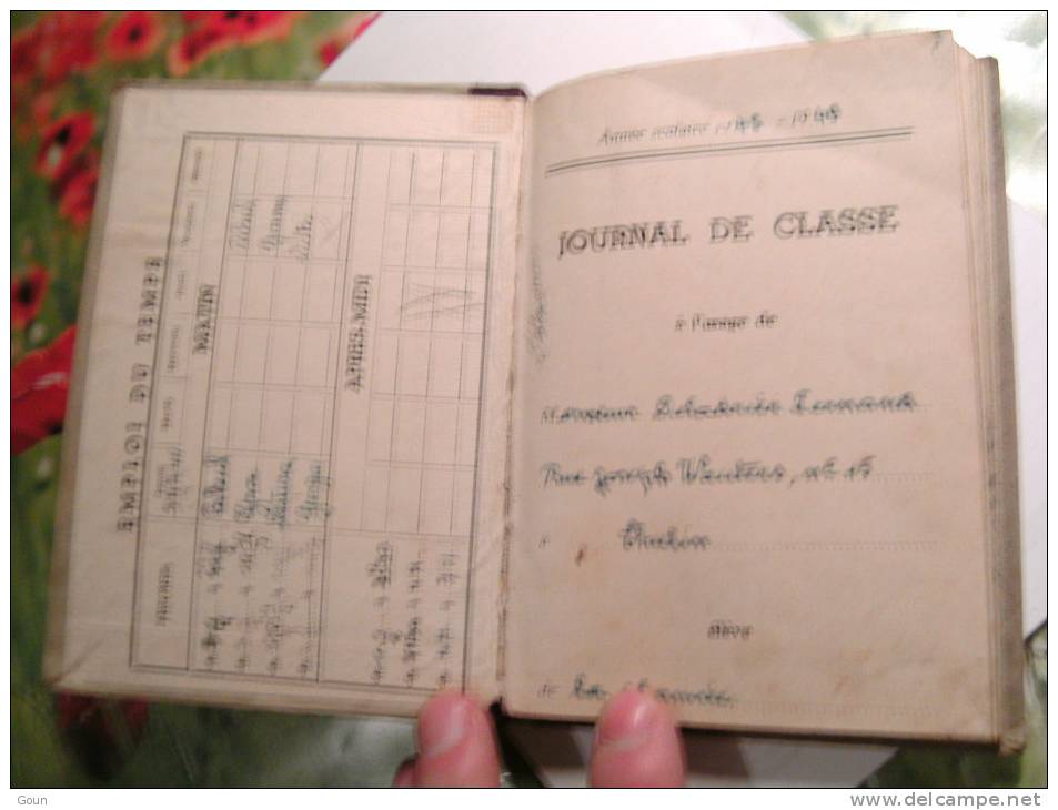 Journal De Classe 10x13 Elève Deladriere à Thulin 1948 1949 - Other & Unclassified
