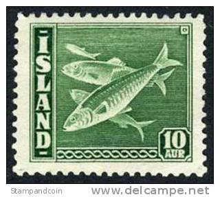 Iceland #221 Mint No Gum 10a Green Herring From 1940 - Unused Stamps