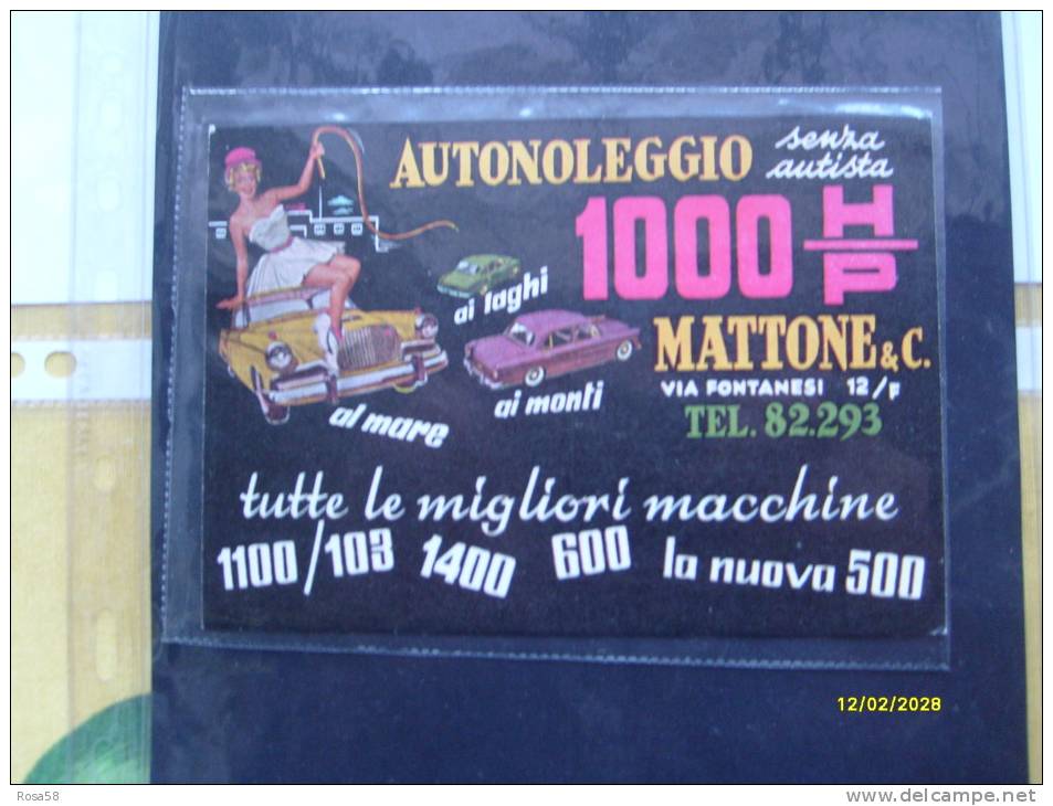AUTO TORINO  Pubblicità Autonoleggio 1000 HP Mattone Via Fontanesi 12/f Tutte Le Migliori Macchine - Transportes