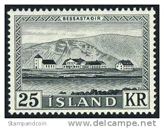 Iceland #305 (Michel 319)  Mint Never Hinged 25k President's Residence From 1957 - Unused Stamps