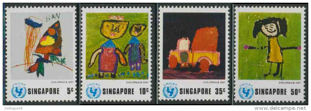 Singapore 1974 Mi 221 A **  UNICEF Children´s Day - Children´s Drawing / UNICEF Kindertag - Kinderzeichnungen - UNICEF