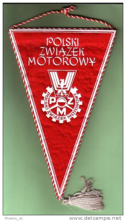 POLAND - Flag, Racing - Motorsport, Motorbike, Polish Association Of Motorsport , Year Cca 1970 - Habillement, Souvenirs & Autres