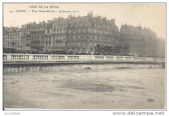 43.PARIS .PONT SAINT MICHEL. 28 JANVIER 1910. CRUE DE.LA SEINE - Inondations De 1910