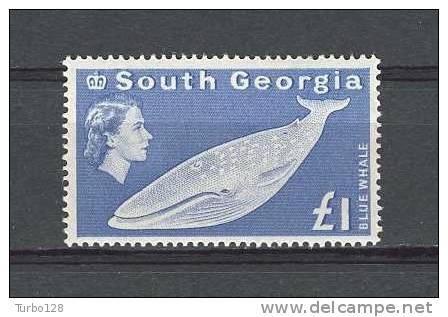 GEORGIE DU SUD  1963  N° 165 ** Neuf Ier Choix. LUXE.  Cote 165 &euro; (Faune. Baleine, Whale.  Marine Fauna) - Géorgie Du Sud