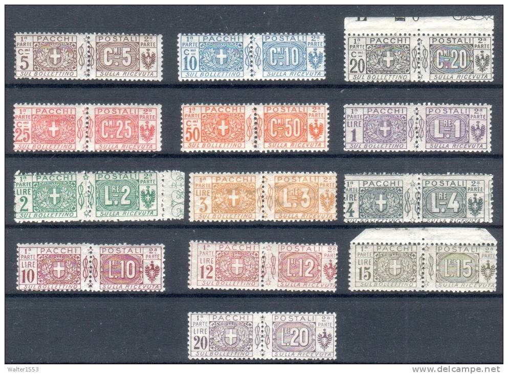 Italia Regno 1914 -22 Pacchi Postali Nodo Di Savoia ** MNH Cert. Caffaz Lusso - Postal Parcels