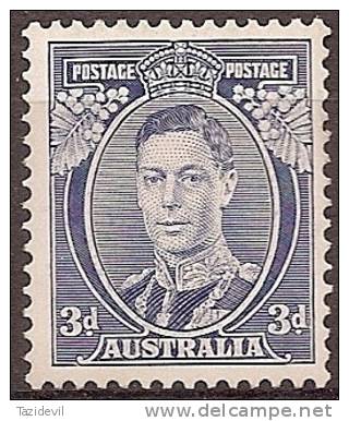 AUSTRALIA - 1938 3d King George VI, Die 1a. SG 168b. Mint Lightly Hinged * - Nuevos
