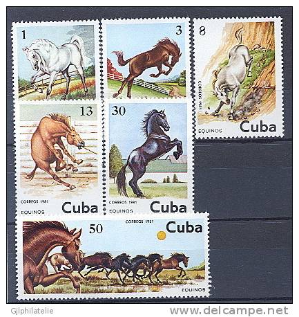 CUBA 2288/93 Chevaux - Unused Stamps