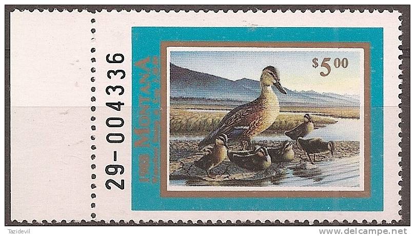 UNITED STATES -  1987 Montana Duck Hunting Stamp. MNH **  (004336) - Duck Stamps