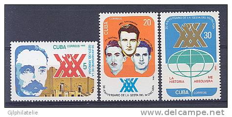 CUBA 2440/42 Attaque De La Caserne De Moncada - Unused Stamps