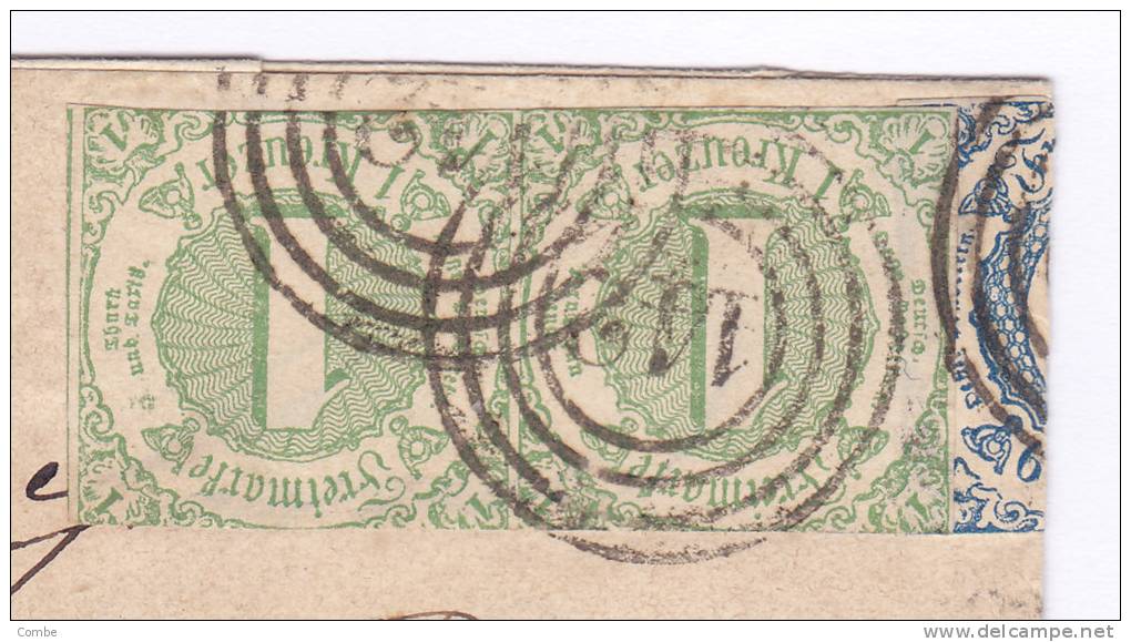 T&T, 1864, Chargé Annulé En Rouge Avec Signature, Paire Du Yv 36, Mi 41, Vieringstempel 112 Offenbach/ 132. - Briefe U. Dokumente