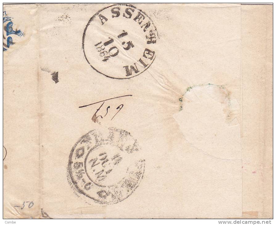 T&T, 1864, Chargé Annulé En Rouge Avec Signature, Paire Du Yv 36, Mi 41, Vieringstempel 112 Offenbach/ 132. - Lettres & Documents