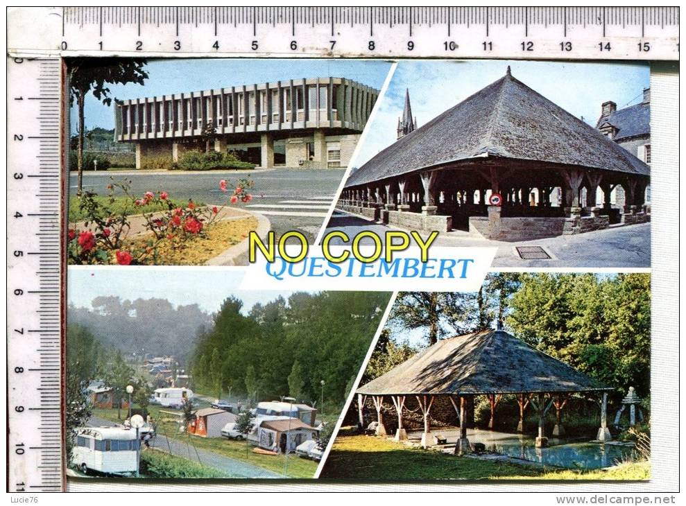 QUESTEMBERT :   4 Vues : L'Hôtel De Ville - Les Vieilles Halles - Le Camping Municipal - Le Lavoir, La Fontaine - Questembert